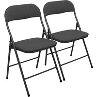 Fabric Padded Metal Folding Chair Pack 2