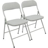 Fabric Padded Metal Folding Chair Pack 2