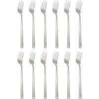 Argon Tableware Tondo Stainless Steel Dinner Forks - 21.5cm - Pack of 12 in Silver
