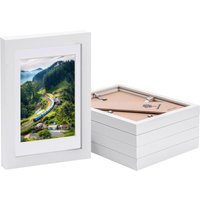 Nicola Spring Photo Frames with 4" x 6" Mount - 5" x 7" - Ivory Mount - Pack of 5 in White