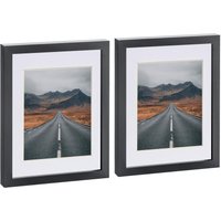 Nicola Spring Photo Frames with 5" x 7" Mount - 8" x 10" - Ivory Mount - Pack of 2 in Black