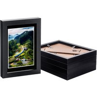 Nicola Spring Photo Frames with 4" x 6" Mount - 5" x 7" - Black - Pack of 5