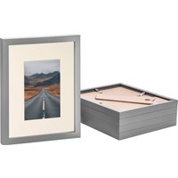 Nicola Spring Photo Frames with 4" x 6" Mount - 8" x 10" - Grey Mount - Pack of 5