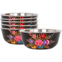 Billy Can Hand-Painted Picnic Snack Bowls - 14.5cm - Carbon Pansy - Pack of 6 in Black