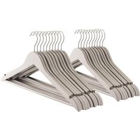 Harbour Housewares 20x Strong Wooden Coat Hangers with 360 Degree Rotatory Hook in Grey | Size: 20 Pack