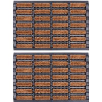 Nicola Spring Heavy Duty Scraper Door Mat - 60 x 40cm - Set of 2 | Size: 40 cm x 60 cm