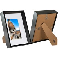 Nicola Spring 3D Deep Box Frames with A5 Mount - A4 (8" x 12") - White Mount - Pack of 2 in Black