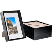 Nicola Spring 3D Deep Box Frames with A5 Mount - A4 (8" x 12") - White Mount - Pack of 5 in Black