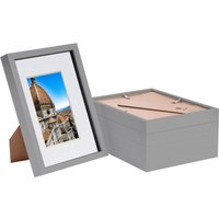Nicola Spring 3D Shadow Box Frames with A5 Mount - A4 (8" x 12") - Grey Mount - Pack of 5