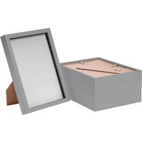 Nicola Spring 3D Box Photo Frames - A4 (8" x 12") - Grey - Pack of 5