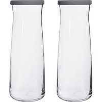 LAV Vera Glass Carafes - 1.2L - Grey Lid - Pack of 2