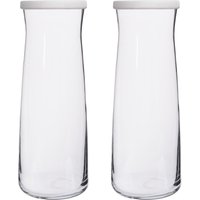 Vera Glass Carafes Grey Lid Pack 2