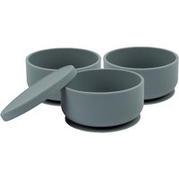 3pc Silicone Suction Bowls & Lids Non Slip Weaning Feeding Set