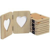 Nicola Spring Rustic Hearts Folding 2 Photo Frames - 4 x 6" - Pack of 5 in Natural