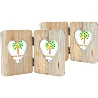 Rustic Hearts Folding 2 Photo Frames 4 x 6" Pack 2
