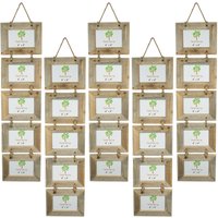 Nicola Spring Rustic Wooden Hanging 5 Photo Frame - 6 x 4" - Pack of 5 in Natural