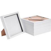 Nicola Spring 3D Box Photo Frames - 8 x 8" - Pack of 5 in White