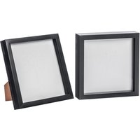 Nicola Spring 3D Box Photo Frames - 8 x 8" - Pack of 2 in Black