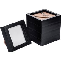 Nicola Spring 3D Box Photo Frames - 4 x 4" - Pack of 5 in Black