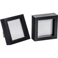 Nicola Spring 3D Box Photo Frames - 4 x 4" - Pack of 2 in Black