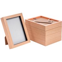 Nicola Spring 3D Box Photo Frames - 5 x 7" - Pack of 5 in Light Brown