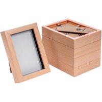 Nicola Spring 3D Box Photo Frames - 4 x 6" - Pack of 5 in Light Brown
