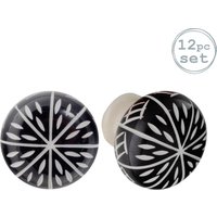 Nicola Spring Resin Cabinet Knobs - Pack of 12 in Black | Size: 1000mm x 500mm