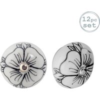 Nicola Spring Round Ceramic Cabinet Knobs - Black Bud - Pack of 12 | Size: 1000mm x 500mm