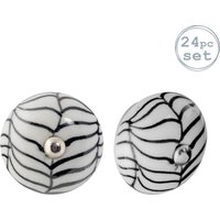 Nicola Spring Round Ceramic Cabinet Knobs - Black Fern - Pack of 24 | Size: 1000mm x 500mm