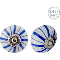 Nicola Spring Round Ceramic Cabinet Knobs - Navy Lines - Pack of 24 | Size: 1000mm x 500mm