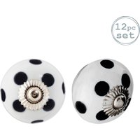 Nicola Spring Round Ceramic Cabinet Knobs Spot - Pack of 12 in White | Size: 1000mm x 500mm
