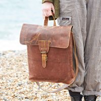 Paper High Brown Buffalo Leather Slim Backpack