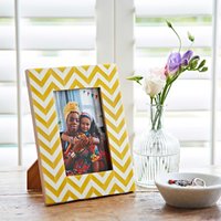Paper High Asin Yellow Chevron Patterned Photo Frame | Size: Small