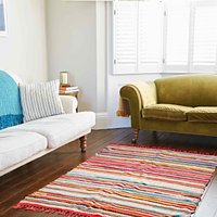 Multicoloured Reclaimed Rag Rug cm × 75 cm