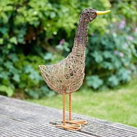 Paper High Jiro the Standing Duck Wire Garden Ornament in Brown
