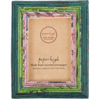 Paper High Reclaimed Newspaper Photo Frame in Dark Green | Size: Medium