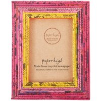 Paper High Reclaimed Newspaper Photo Frame in Red | Size: Medium