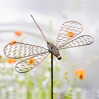 Paper High Pantala Metal Dragonfly Garden Stake Decoration in Copper