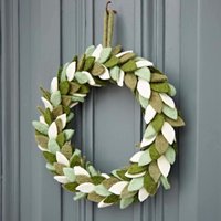 Paper High Felt Greenery Christmas Wreath in Green
