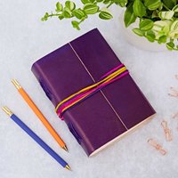 Paper High Distressed Leather 3-String Journal in Purple