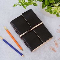 Paper High Distressed Leather 3-String Journal in Black