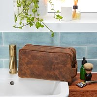 Large Buffalo Leather Wash Bag