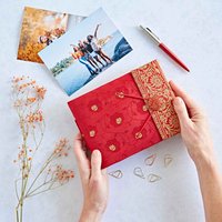 Small Sari Fabric Photo Album
