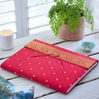 Paper High Extra Large Sari Fabric Photo Album in Cerise