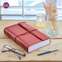 Paper High Stitched Distressed Leather Journal in Brown | Size: 2XL