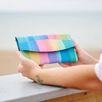 Paper High Repurposed Plastic Rainbow Clutch Purse