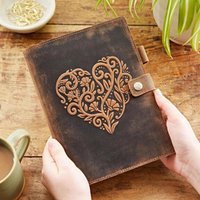 Heart Buffalo Leather Refillable Journal Unlined