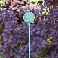 Iron Poppy Seed Head Garden Stake Decoration