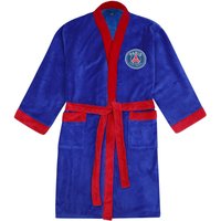 Paris Saint Germain FC Men's Adults Hooded Fleece Dressing Gown Robe in Blue | Size: XL