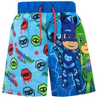 PJ Masks Boy's Catboy Owlette & Gekko Motif Swim Shorts in Blue | Size: 18-24 m